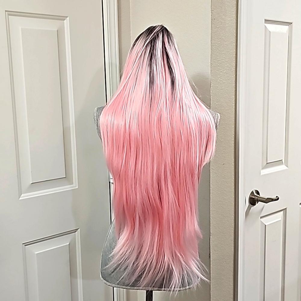 Powder Room D Cotton Candy Pink Ombre Wig